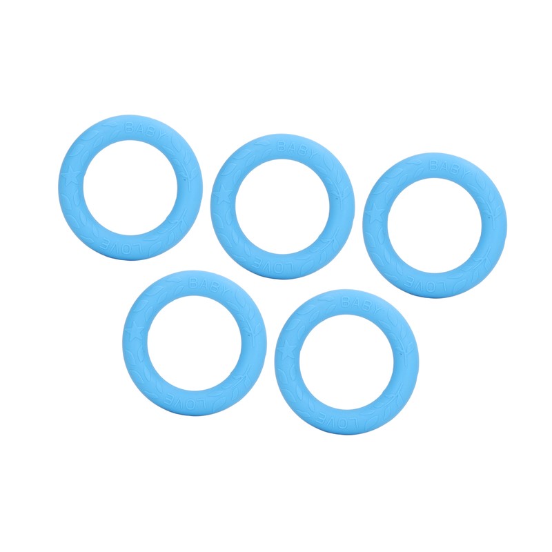 5pcs Baby Soft Silicone Teething Ring Toy Infant Safe Elastic