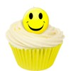 36 Edible Yellow Smiley Faces- 25mm