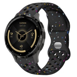 ViCRiOR Watch Bands Compatible with Garmin Vivoactive 4S/ Venu 3S/ Venu 2S /Vivomove 3S, 18mm Soft Silicone Eco-Friendly Breathable Replacement Strap Band for Garmin Forerunner 255S/ 265S Women Men