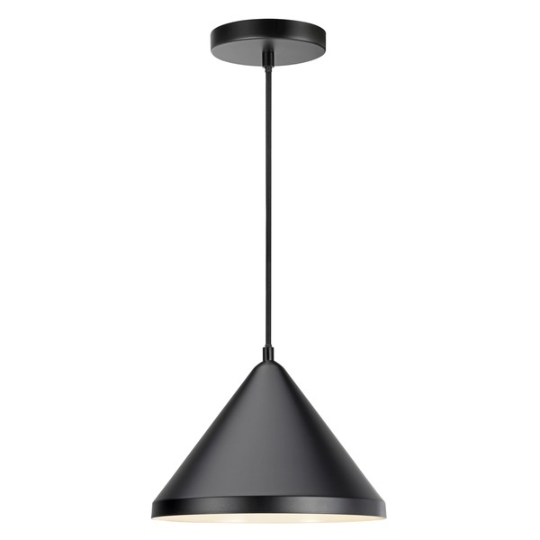 Aspen Creative 61164-01-1 Adjustable Indoor Pendant, Matte Black Finish, 10"