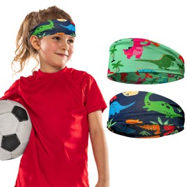 Kids Sports Headband, 2 Pcs Boys Headband Elasticity Boys Hair Band Sweat Absorbing Sports Headbands for Boys Kids Headbands for Basketball Football Hair Sweat (Style 1)