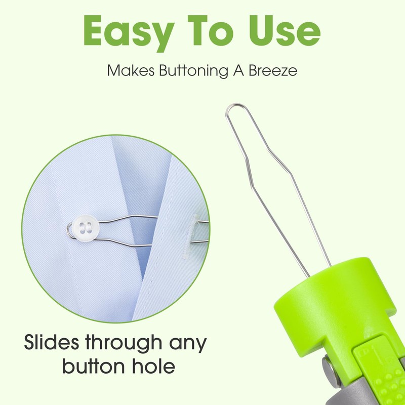 Button Hook with Zipper Pull，One Hand Dressing Aids for Easy