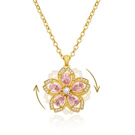 Cicy Bell Flower Fidget Necklace for Women Cherry Blossom Necklace