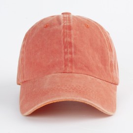 LANGZHEN Unisex Baseball Cap 100% Cotton Fits Men Women Washed Denim Adjustable Dad Hat(Orange, Large)