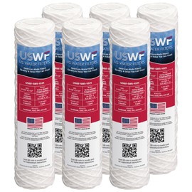5 Micron 10 Inch x 2.5 Inch | 6-Pack String-Wound Polypropylene Whole House Sediment Cartridge | Compatible with Pentek WP5, Omnipure RS2-DS, Hydronix SWC-25-1005 | Made in the USA, US Water Filters