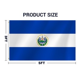 El Salvador Flag 3x5 Ft Salvadoran Flag for Party Parades Sports Events Patriotic Holidays Outdoor Indoor Decorations