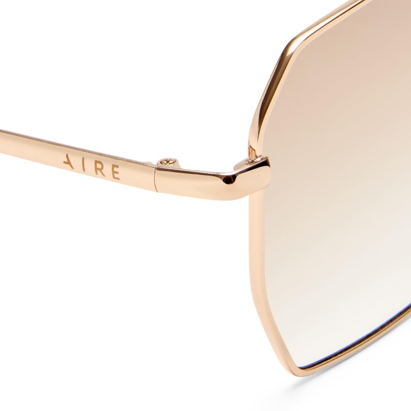 AIRE Asteroid Sunglasses - Gold, Aviator, Women's, Classic Retro Style