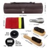 Shoe Shine Kit with PU Leather Sleek Elegant Case, Travel