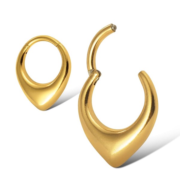 MOQIKAKA16G 8mm Nose Rings Hoops, Surgical Steel Teardrop Septum Rings