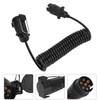 7 Pin Trailer Plug With 98.4in Spring Extension Cable 12V