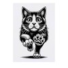 'Scared Cat Running' Temporary Tattoo - Water Resistant, Skin-Safe, Non-Toxic