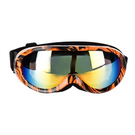 Single Layer Professional Ski Goggles Windproof Outdoor Riding UV Protection Snow GogglesOrange Black