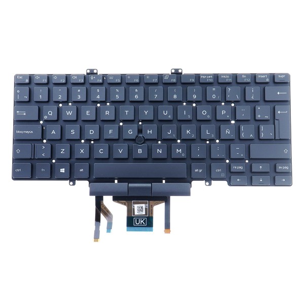 Laptop Keyboard,Latin Spanish,Backlit Keyboard,No Keyboard Trim,Compatible with DELL Latitude 5400