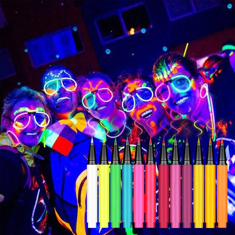 Matte White UV Reactive Eyeliner & Face Paint Pen –