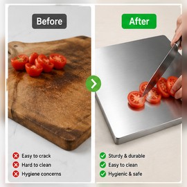 Large Stainless Steel Cutting Board for Kitchen Prep – Double-Sided Pastry & Chopping Surface for Home Cooking