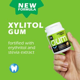 DC24 DAILY CARE Xylitol Chewing Gum with Erythritol, Aspartame Free & Sugar Free Gum, Low-Calorie, Sugarless, Long Lasting Spearmint, 60-Piece Pack, 4 Packs