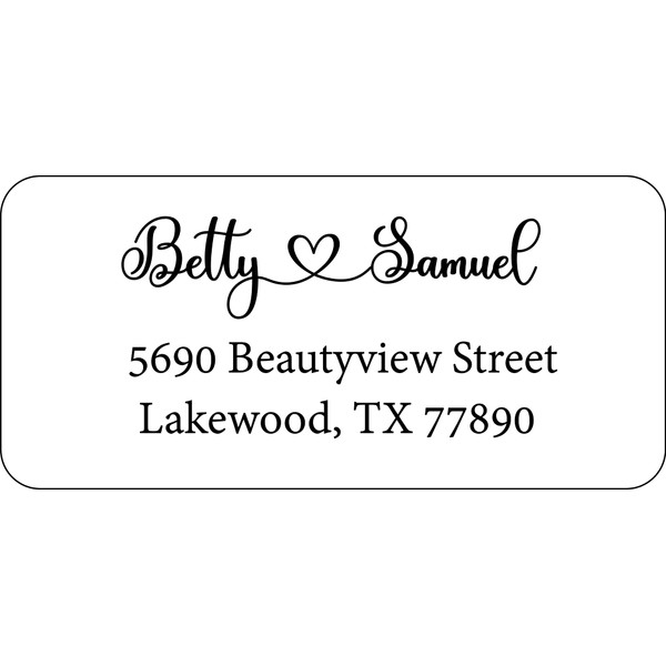 Atelier Elegance Custom Address Labels, Any Name, Any Address, Heart