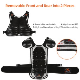 Kids Dirt Bike Gear Chest Protector Motocross Gear Motorcycle Armor Vest Elbow Guard Knee Shin Guard Pads Youth Motorcycle Protective Gear (Silver, S:(Height:39.37"-45.27"))