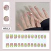 YXRXKJ Nail Tips, Short, Cat Eye, Medium, 24 Pieces, Nail