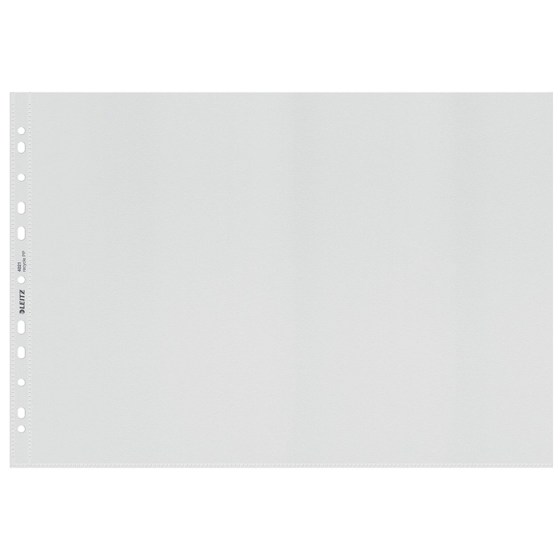 Leitz A3 Document Wallets, Pack of 25, Universal Punching, Matte