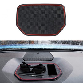 SENSHINE Silicone Dash Dashboard Cover Mat for Toyota Tundra Accessories 2014 2015 2016 2017 2018 2019 2020 2021 Material Interior Dash Pad Anti Dust Insert Liner Premium Custom (Red Trim)