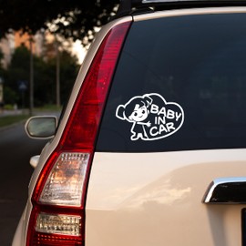 Baby on Board Signs for Car Weatherproof Baby on Board Sticker, Baby in Car Decal for Safety Cute Vinyl Baby on Board Sign for Car Windows, Bumpers