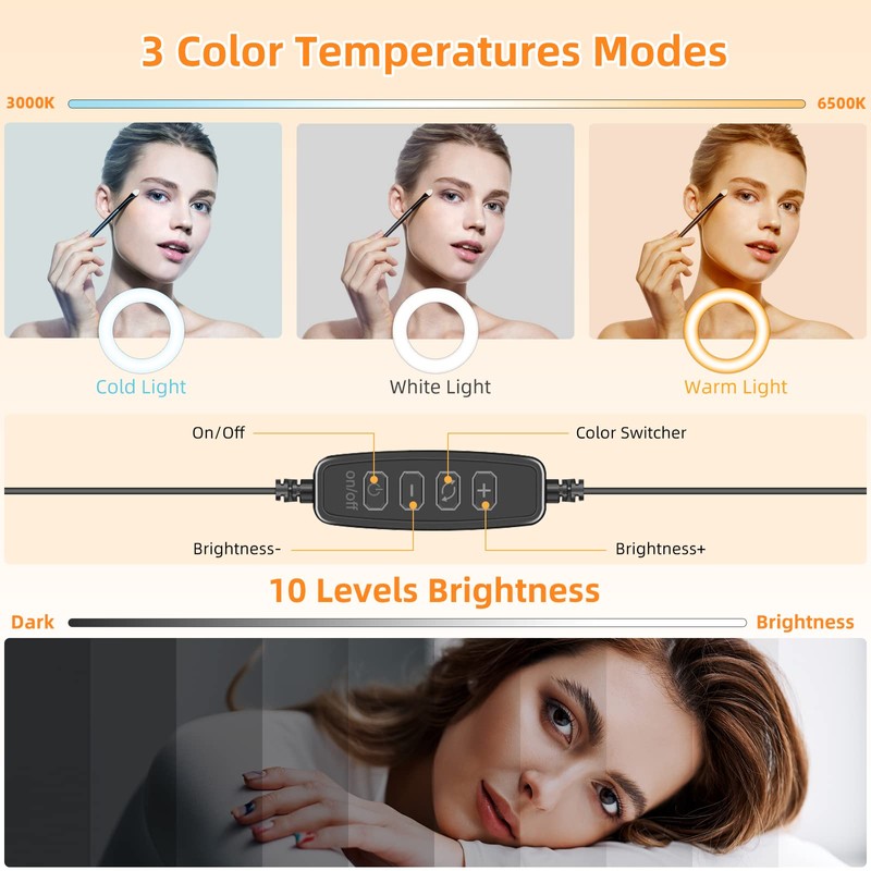 Evershop 5" Selfie Ring Light with Stand, Mini Ring Light