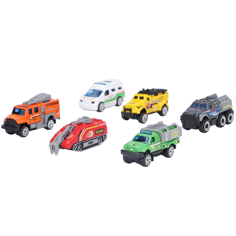 6pcs 1:64 Alloy Diecast Vehicle Model Simulated Exquisite Car Model