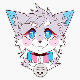 Trans Pride Kitty Sticker Outdoor Rated Vinyl Sticker Decal for Windows, Bumpers, Laptops or Crafts 5"