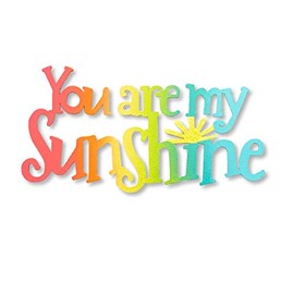 Roeda Brighten Your Life 14093spr You are My Sunshine Word Phrase with Glittered Sun Accent in Spring Rainbow Color Magnet