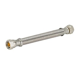 Eastman 48141 Braided Stainless Steel Faucet Connector with 3/8 inch Comp Connection, 6 inch