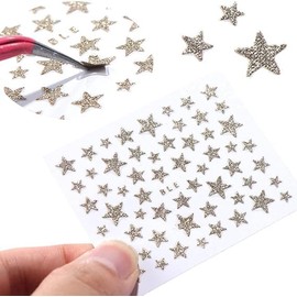 10 Sheets Star Nail Art Stickers Decals Nail Art Design Supplies 3D Self-Adhesive Nail Slider Stars Stickers Glitter Shiny Decoration Decal Transfer Adhesive Colorful Nail Art Tips Manicure