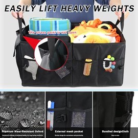 Organizador Maletero Coche para Jeep Grand Cherokee SUV, Caja Plegable para Coche Espaciosa, Antideslizante Duradero Bolsa Organizadora con Divisores 