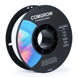 Comgrow PLA 3D Printer Filament, Durable and Stronger 3D Printer PLA Filament 1.75mm Fit Most 3D Printers, Dimensional Accuracy +/- 0.02 mm, 2LBS Spool PLA White