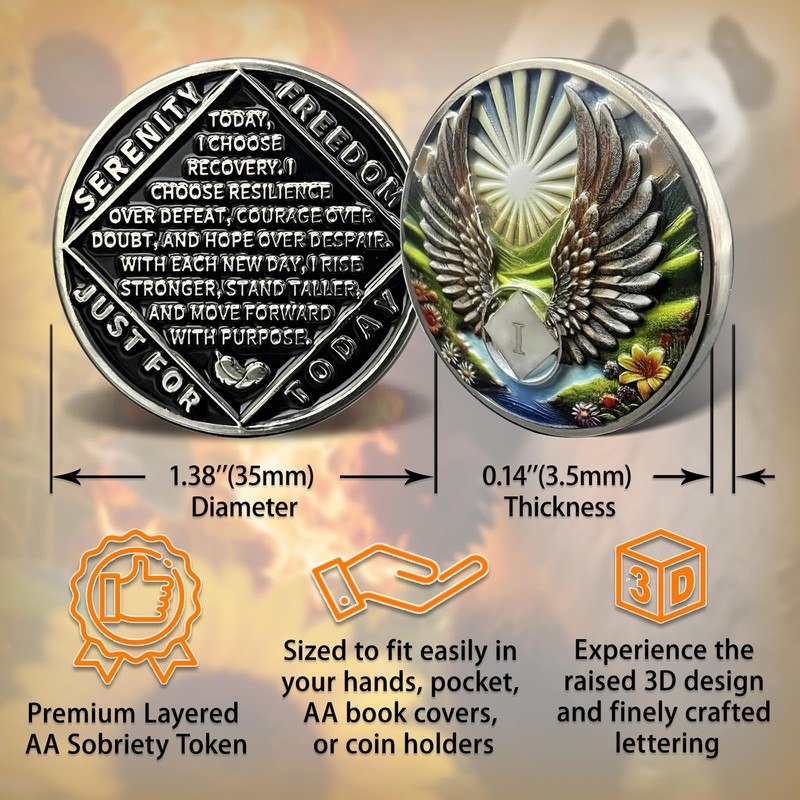 Leafence Recovery and Resilience Commemorative Sobriety Coin Recovery Addiction and