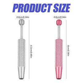 2 Pcs Piercing Ball Grabber, Piercing Pen, Mini Grabber Pen Stainless Steel 4 Prongs, Claw Tweezers Piercing Ball Holder for Jewelry Craft, Piercing Ball Holder, (Pink, Silver)