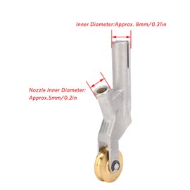 Flooring Welding Nozzle, PVC Flooring Welding Nozzle Stainless Steel Alloy Nozzles Round Mouth Flooring Welding Nozzle with Wheel Weld Gun Heat Gun Tip for Plastic Leister Vinyl Welder