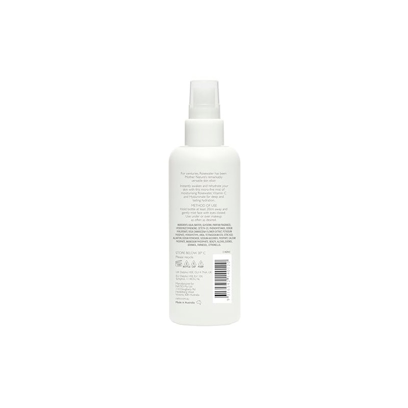 Rosewater Drench Mineral Face Mist by Natio for Women -