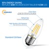ANWIO 12 Pack B11 LED Filament Bulb E26 Candelabra Base