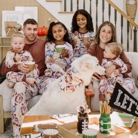 Burt's Bees Baby Family Matching Holiday Pajamas - Organic Cotton PJs for Infants, Toddlers, Kids, Men, and Women
