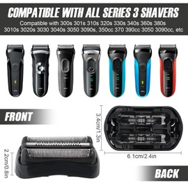 21B S3 Replacement Head Compatible with Braun Series 3 Replacement Head, Shaver Head Suitable for Models 3000s, 3010s, 3040s, 3050cc, 300S, 310S, 320S, 330S, 340S, 360S, 380S