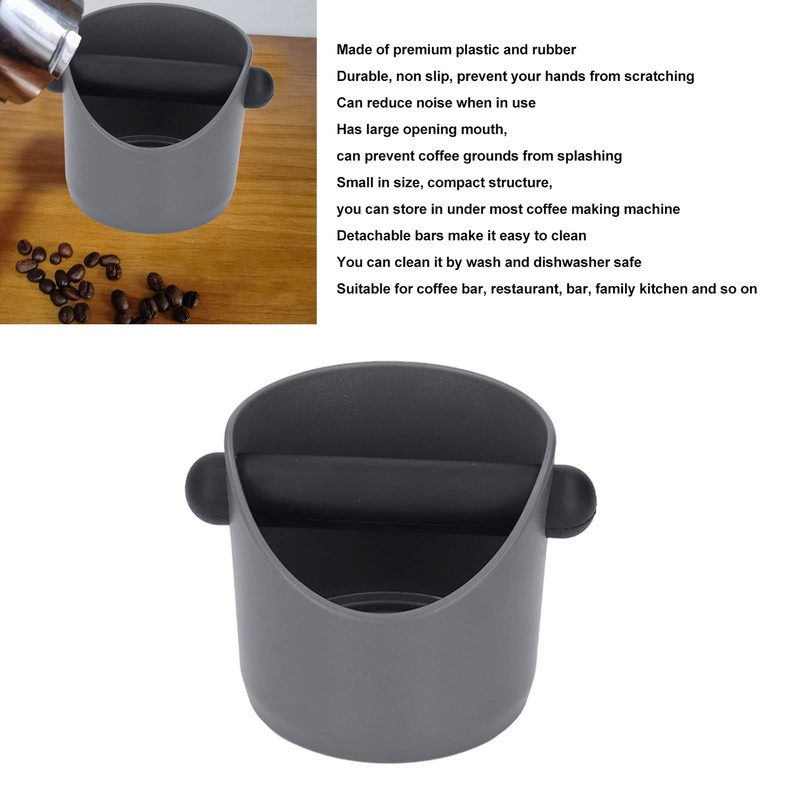 Coffee Knock Box Plastic, Rubber Powder Dregs Cube Waste Dregs