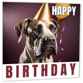 Great Dane Dog Birthday Cards 147 x 147mm Happy Birthday Card