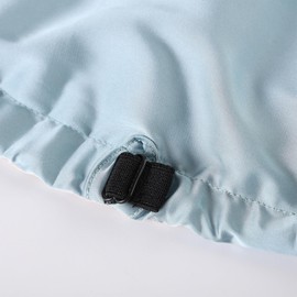 WENSIDUO Satin Hair Bonnet, Double Layer Adjustable Satin Sleep Bonnet with Scrunchie for Women Curly Natural Hair,Blue.