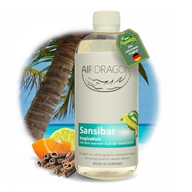 AIRDRAGON AIRDRAGON SANSIBAR - katalytischer Raumduft ohne knstliche Duftstoffe - natrlicher Raumduft mit naturreinem ?therischem Duft-?l fr jede katalytische Lampe 500 ml - Made in Germany