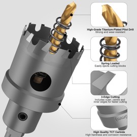 35mm Hole Saw Carbide Drill Bit Lytool Metal Hole Saw Drill Bit TCT Drill Hole Saws Ideal for Holes in Stainless Steel, Iron, Aluminium, Sheet Metal, Plastic