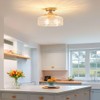 Gold Semi Flush Mount Ceiling Light, 3-Light Close to Ceiling