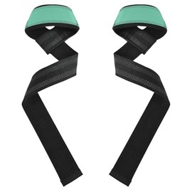 Correas de elevación de peso muerto antideslizantes para levantamiento de pesas, gimnasio, peso muerto, color liso, color verde puro, 26 pulgadas, tamaño mediano, 26 pulgadas, para levantamiento de