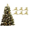 Pack of 6 - Hanging Glitter Reindeer Christmas Tree Decorations