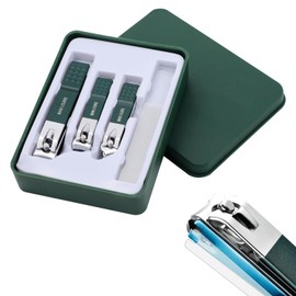 4 PCS Nail Clippers Set for Men, Steel Removable Finger Toe Nail Clippers with Catcher Anti-Splash Nail Cutter Set, Portable Fingernail Clippers Edge Nail Trimmer for Women, Travel, Home